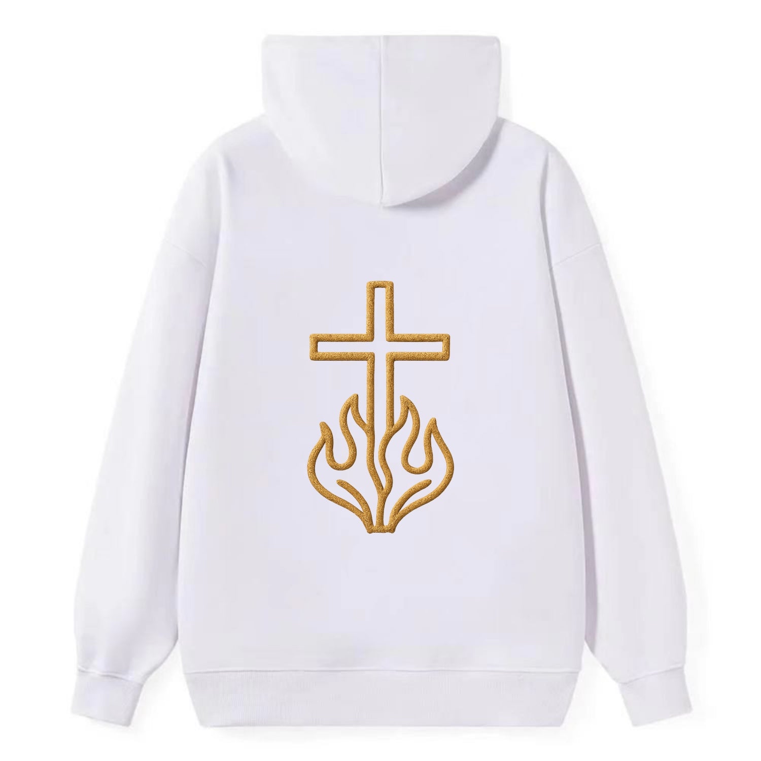 Burning Bush Cross  - Classic Pullover Hoodie - White