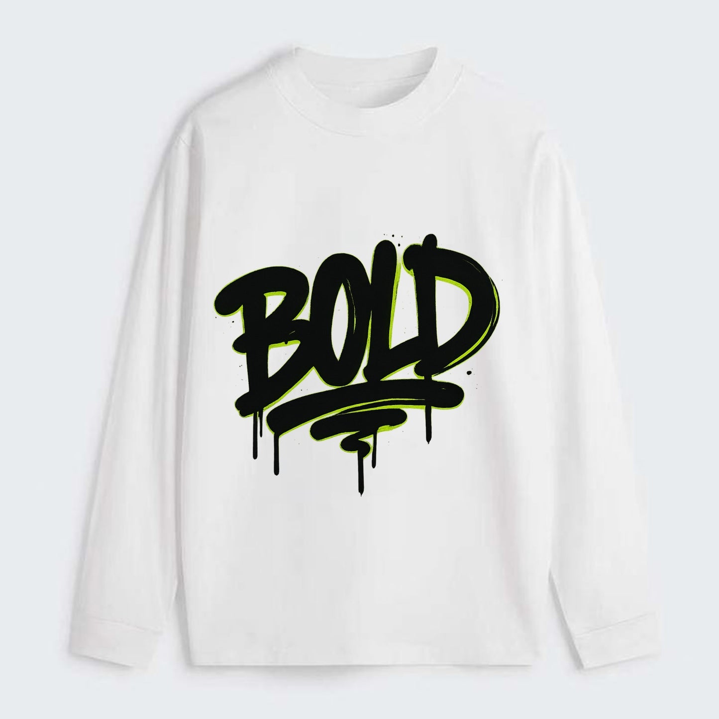 Bold typography design - "BOLD" - courageous, standing out - Classic Long Sleeve Shirt - White