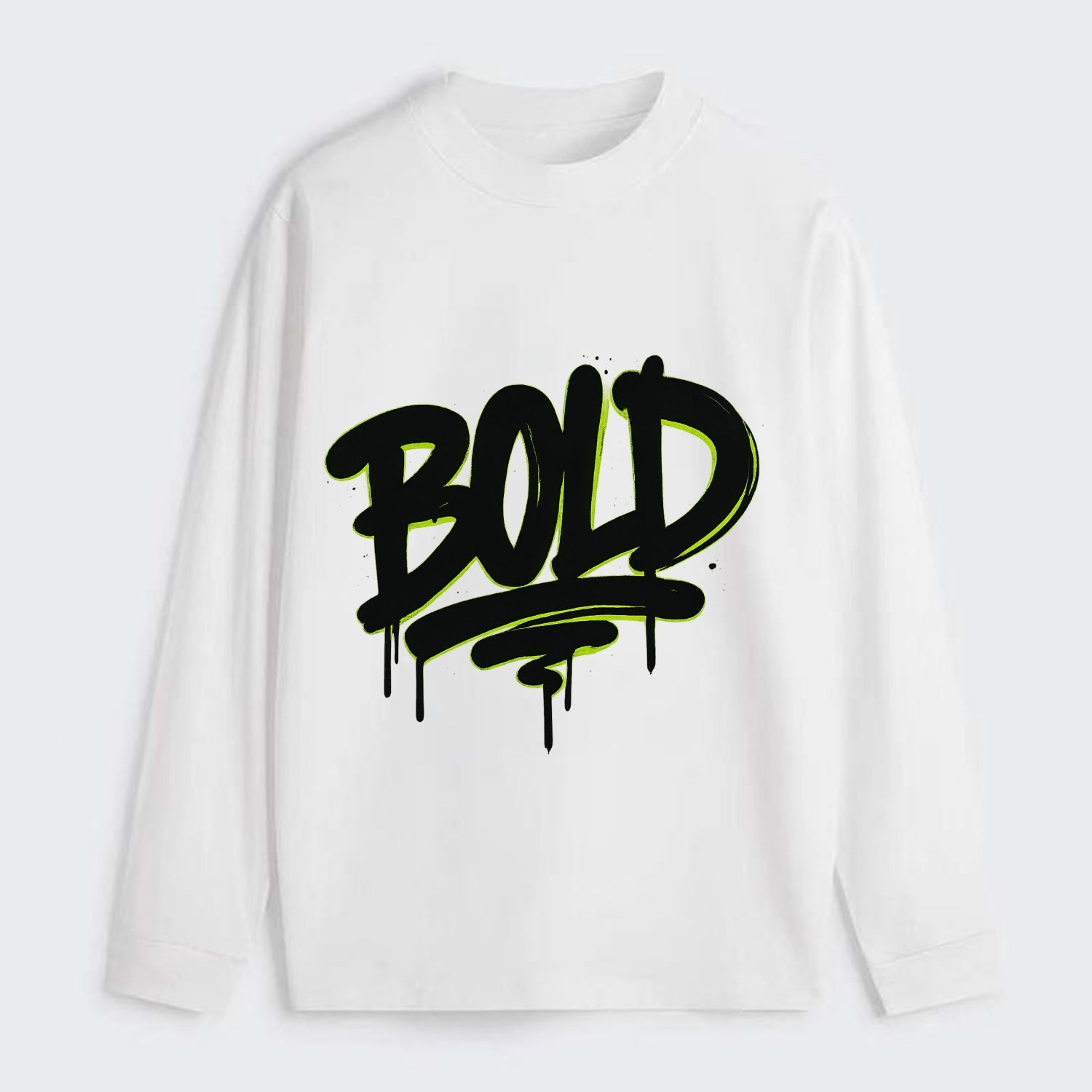 Bold typography design - "BOLD" - courageous, standing out - Classic Long Sleeve Shirt - White