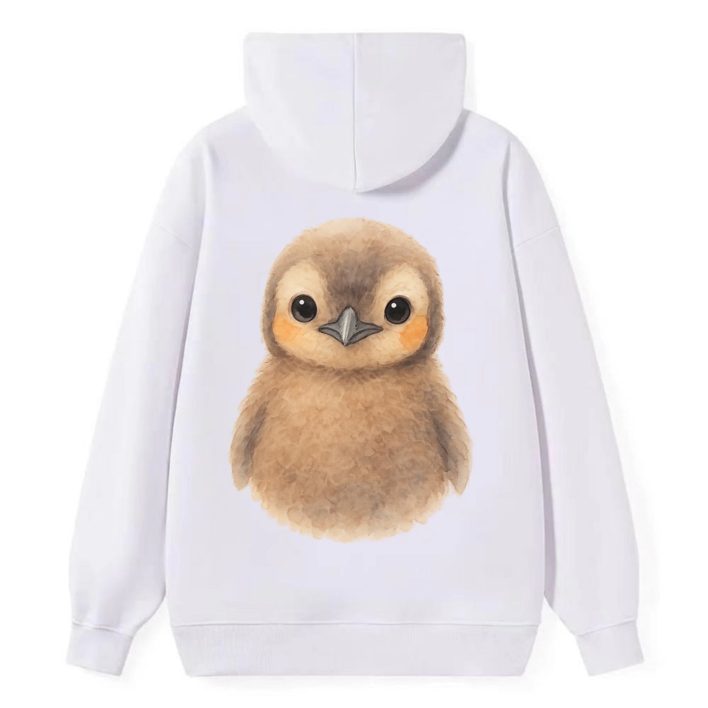 Baby King Penguin - orange cheek patches, fluffy brown, large eyes, - Classic Pullover Hoodie - White