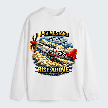 P 51 Mustang Rise Above - Classic Long Sleeve Shirt - White