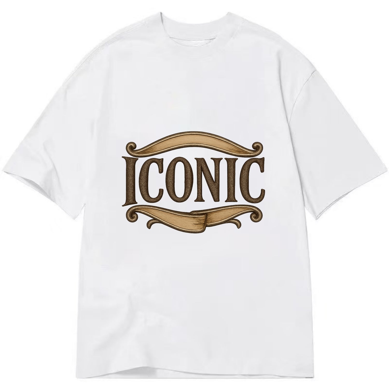 Bold typography design - "ICONIC" - instantly recognizable, trendsetter - Classic T-shirt - White