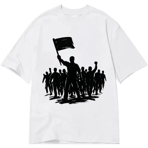 Crowd of protesters marching - solidarity movement ink painting - Classic T-shirt