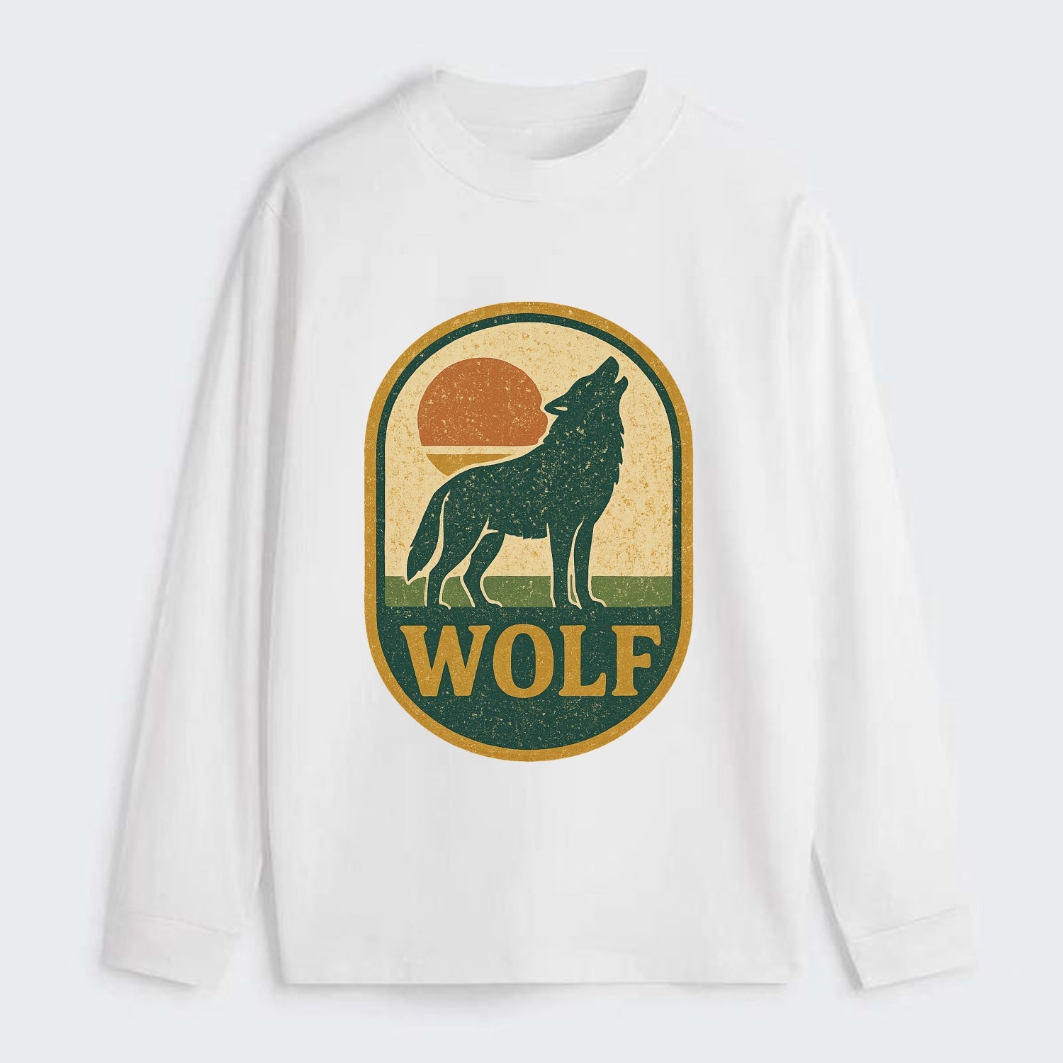 Carbon Fiber Wolf  - Classic Long Sleeve Shirt - White