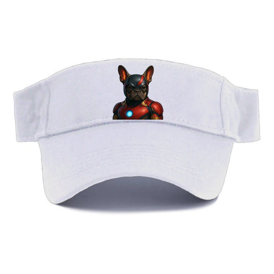 French Bulldog Iron Man  - Visor - White