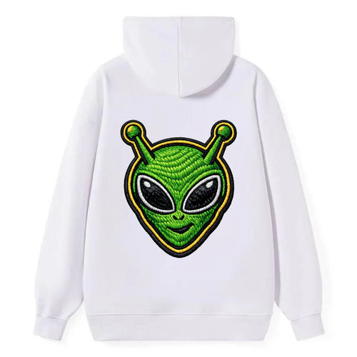 ALIEN MARTIAN - green alien with antenna in green , little green man - Classic Pullover Hoodie