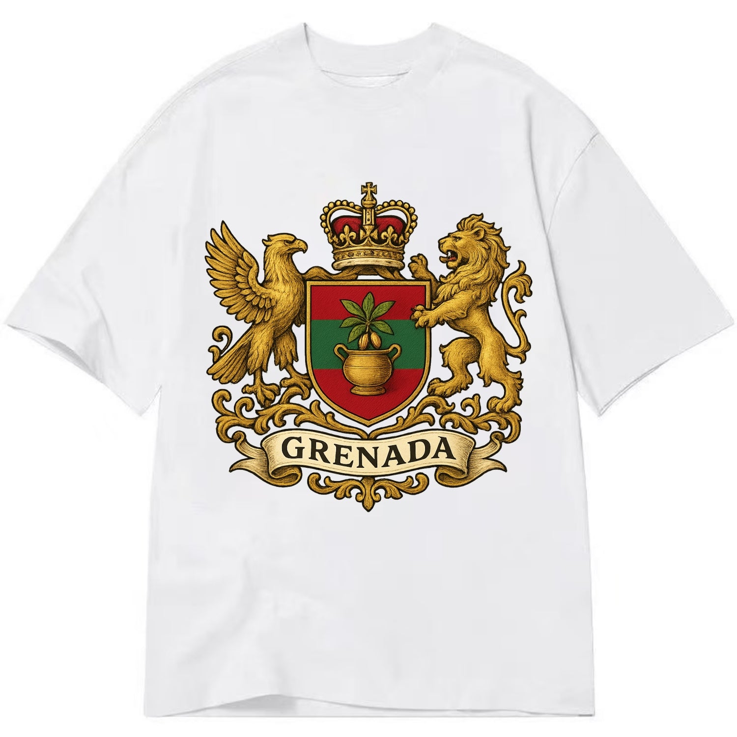 Grenada Heritage Badge  - Classic T-shirt - White