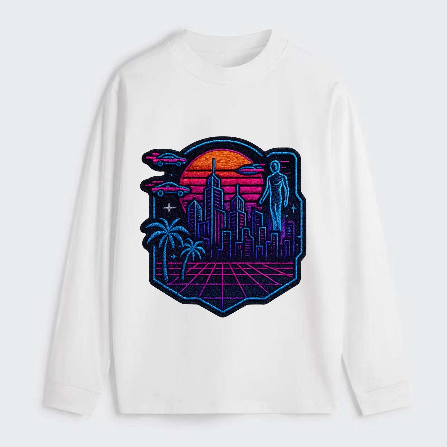 Cyberpunk City - Classic Long Sleeve Shirt - White
