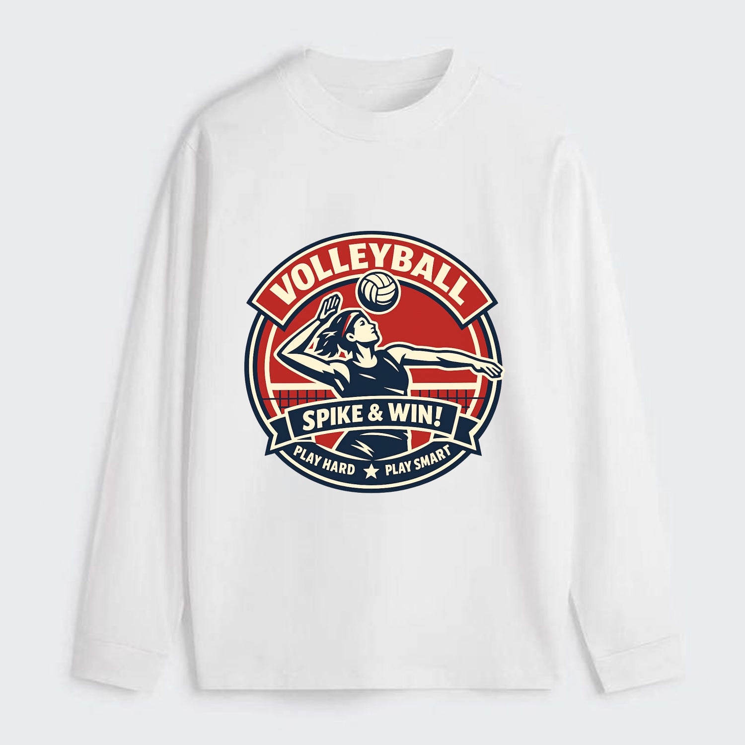 Dynamic Spike Emblem - Classic Long Sleeve Shirt - White