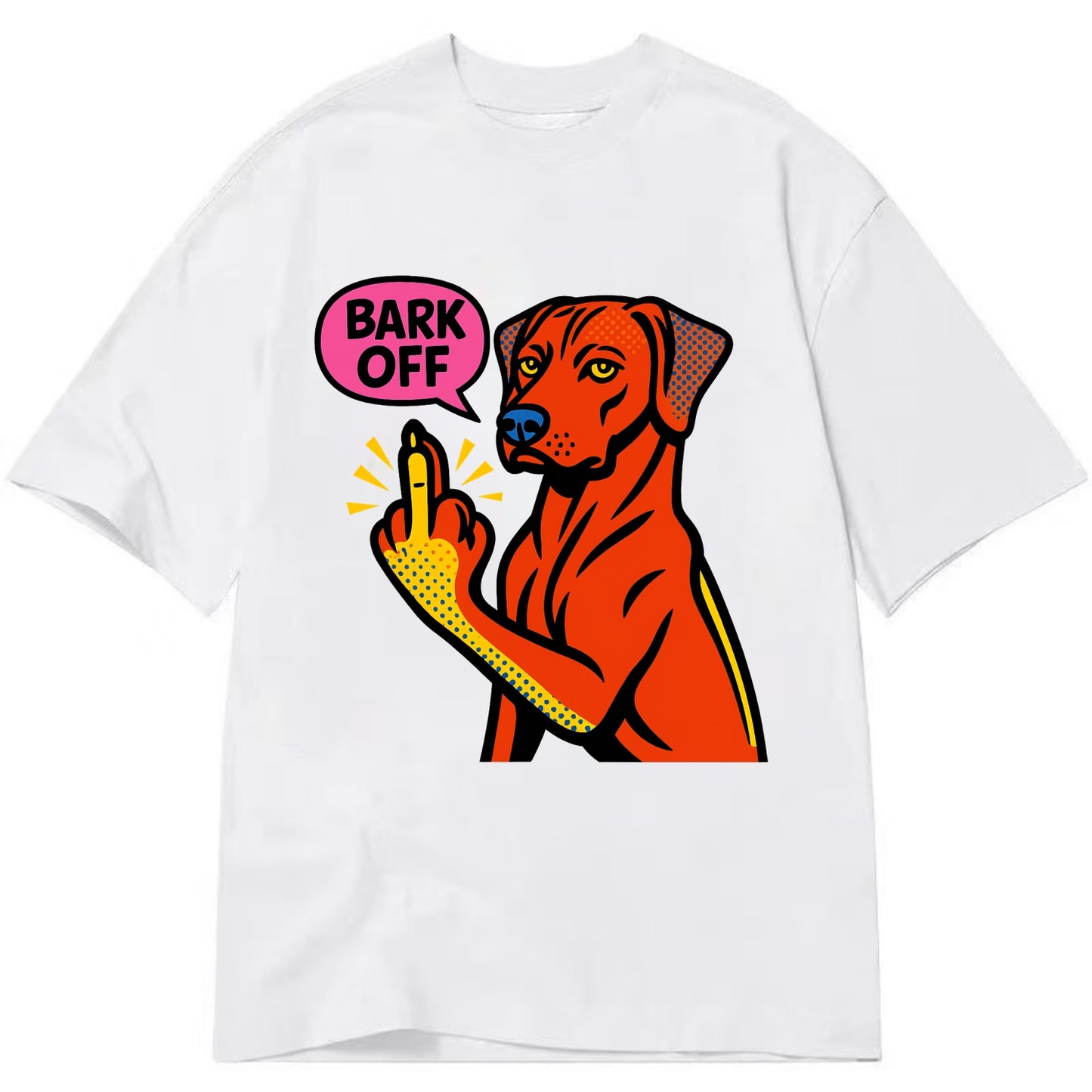 Rhodesian Ridgeback with distinctive ridge on back, athletic muscular paw up - Classic T-shirt - White