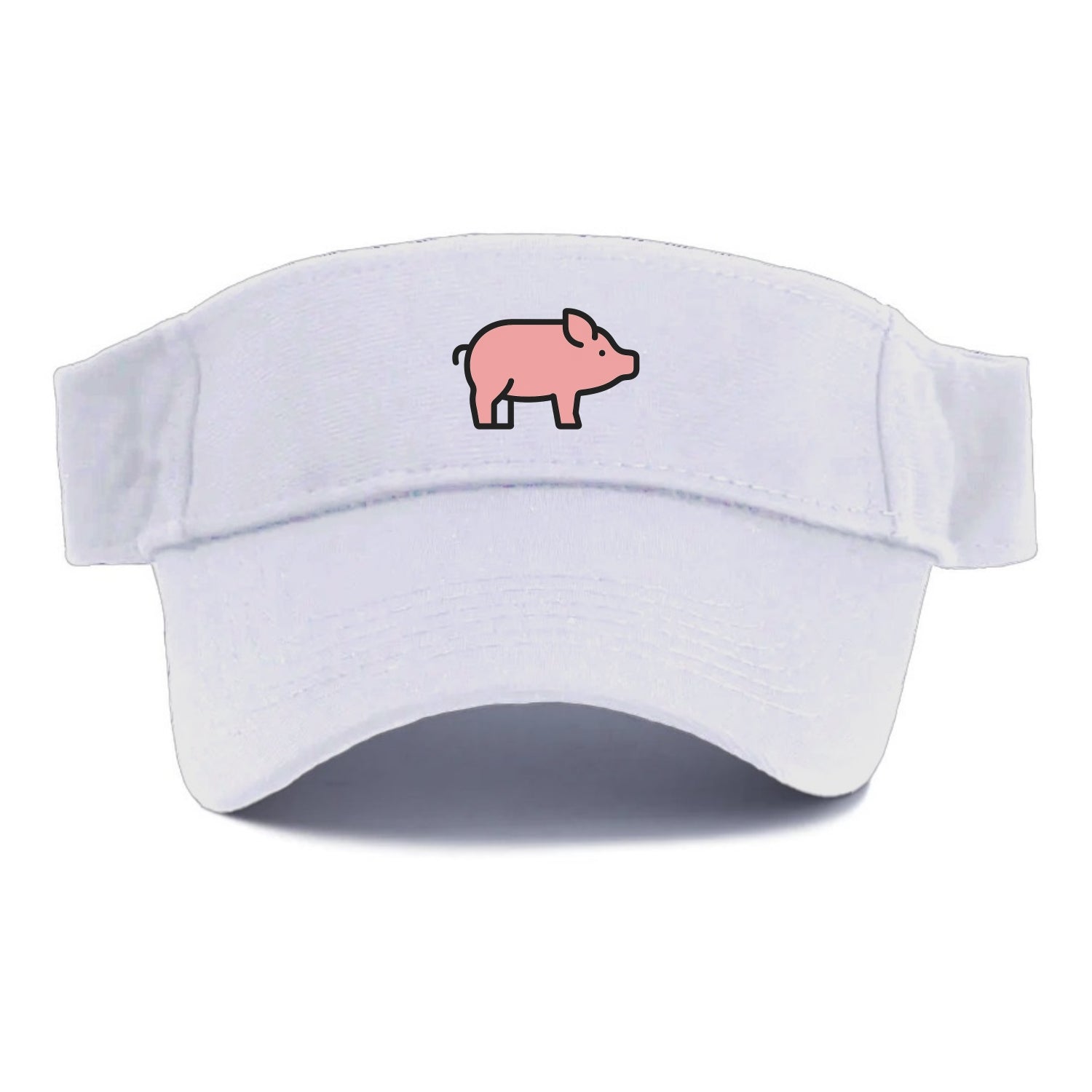 Pig - Pink farm pig flat side profile - Visor - White