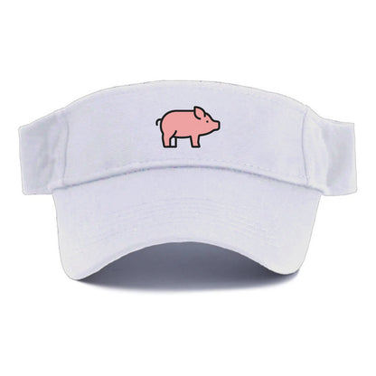 Pig - Pink farm pig flat side profile - Visor - White