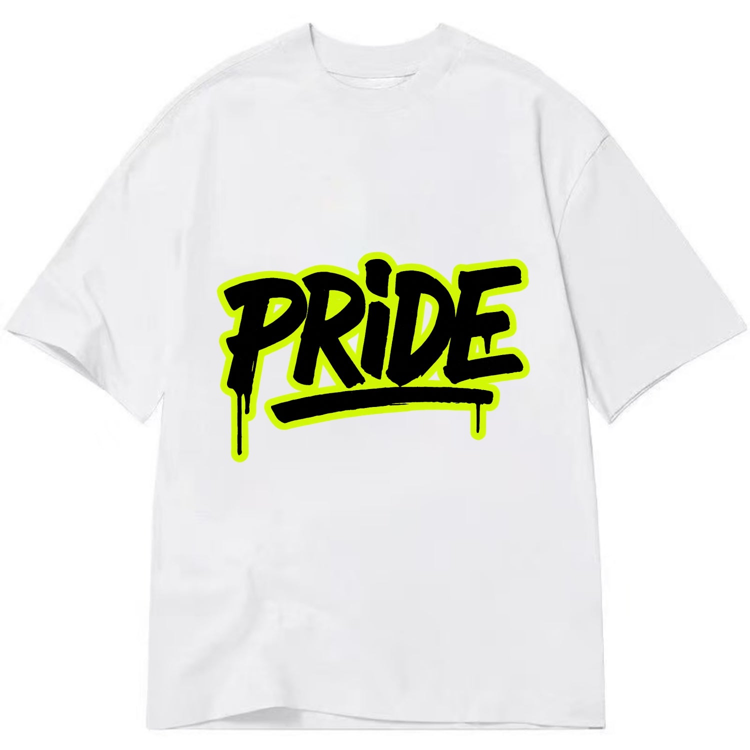 Bold typography design - "PRIDE" - dignified satisfaction, honor - Classic T-shirt - White