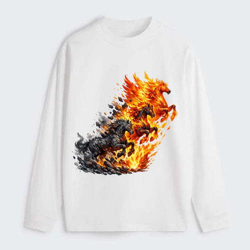 INFERNO STALLION | Horse made entirely of living flames | Blazing mane - Classic Long Sleeve Shirt