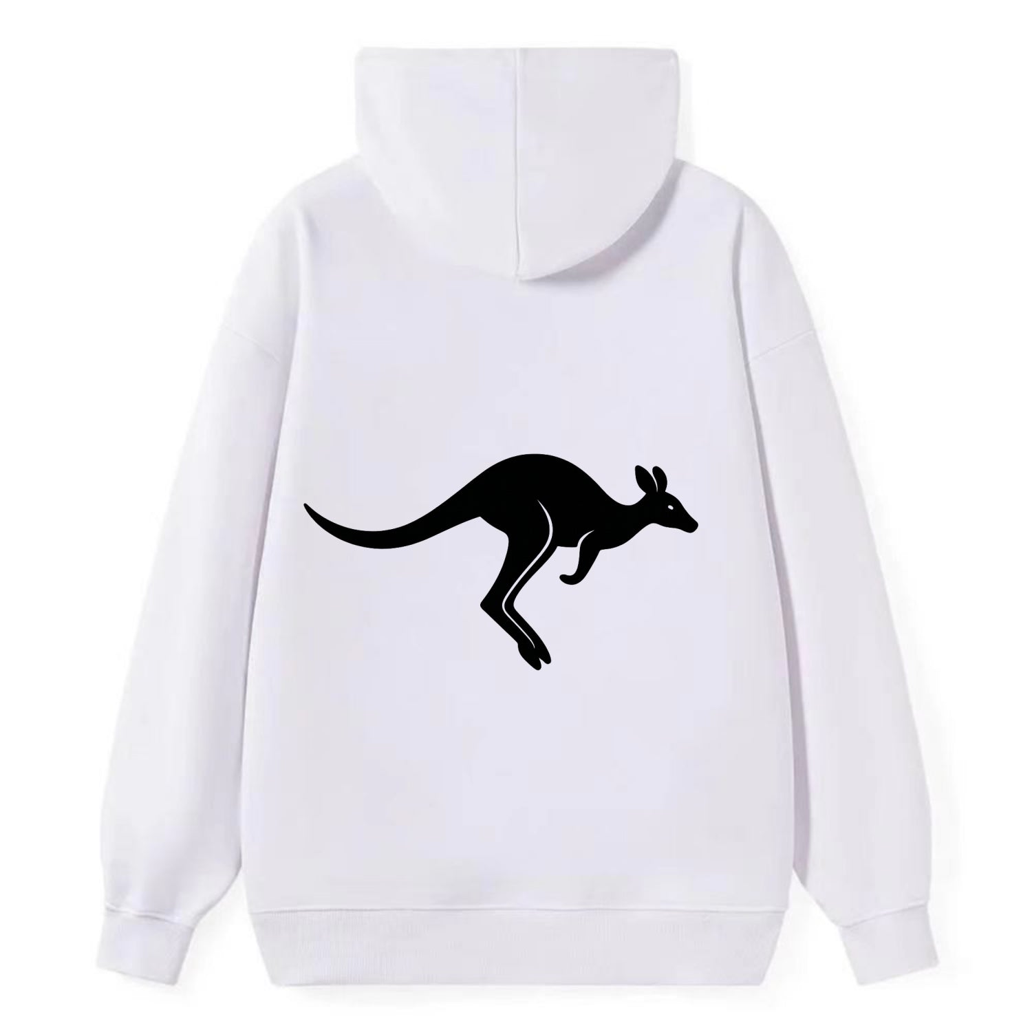 Kangaroo leaping across outback - Classic Pullover Hoodie - White