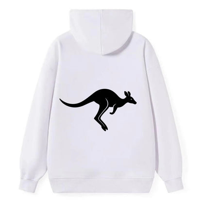 Kangaroo leaping across outback - Classic Pullover Hoodie - White