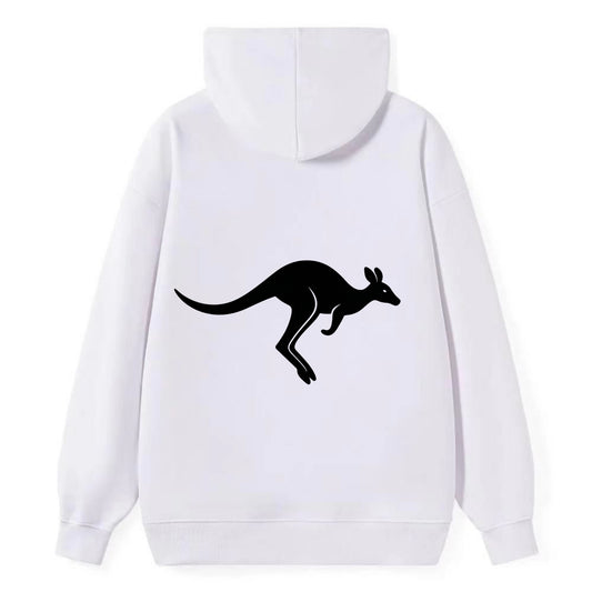 Kangaroo leaping across outback - Classic Pullover Hoodie - White