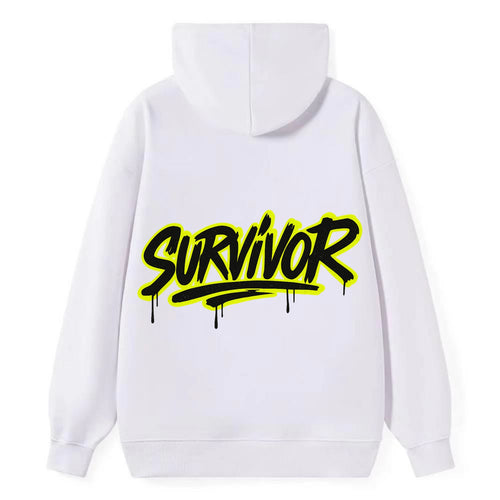 Bold typography design - SURVIVOR - overcomer, still standing, made it - Classic Pullover Hoodie