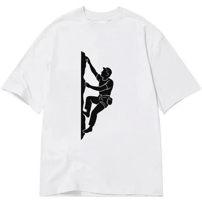 Rock climber reaching for the next hold - Classic T-shirt - White