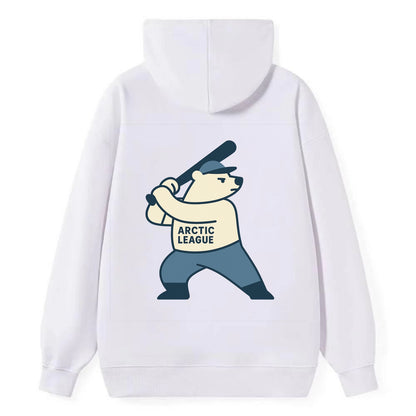 Polar Bear Baseball MVP - Classic Pullover Hoodie - White