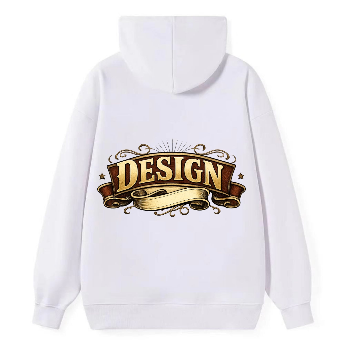 Bold typography design - "DESIGN" - intentional creation, aesthetic - Classic Pullover Hoodie - White