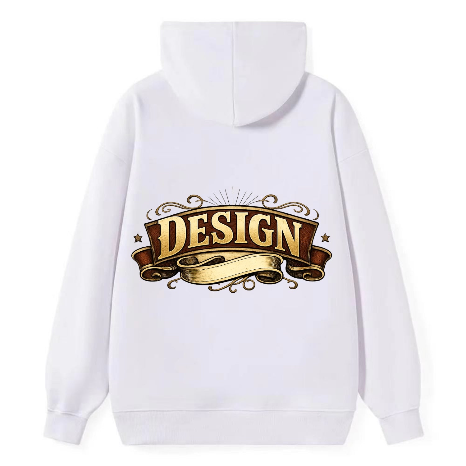 Bold typography design - "DESIGN" - intentional creation, aesthetic - Classic Pullover Hoodie - White