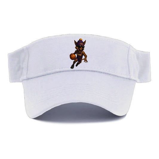 Hollywood Coyote wearing Lakers beanie with Showtime patch and wayfarer sunglasses - Visor - White