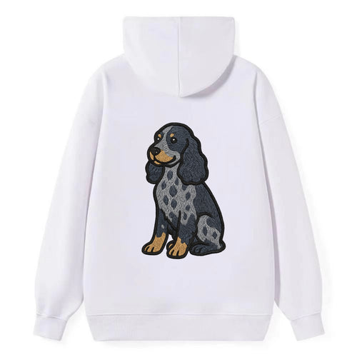 English Cocker Spaniel - Blue roan embroidered sitting pose - Classic Pullover Hoodie