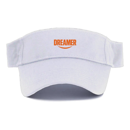 Bold typography design - "DREAMER" - imagination, seeing possibilities - Visor - White