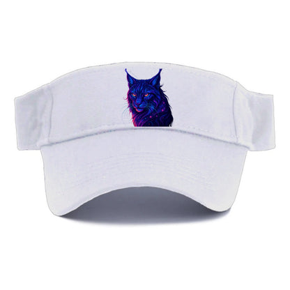 Stealthy lynx with ear tufts forming constellation patterns, nebula spots across the body, - Visor - White