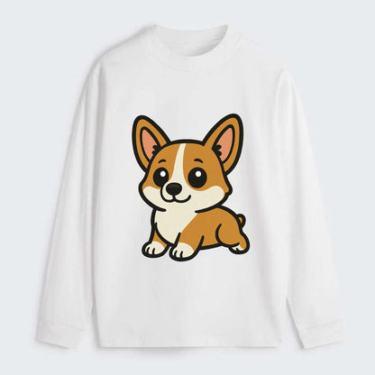 Corgi - Sploot lying position - Classic Long Sleeve Shirt - White