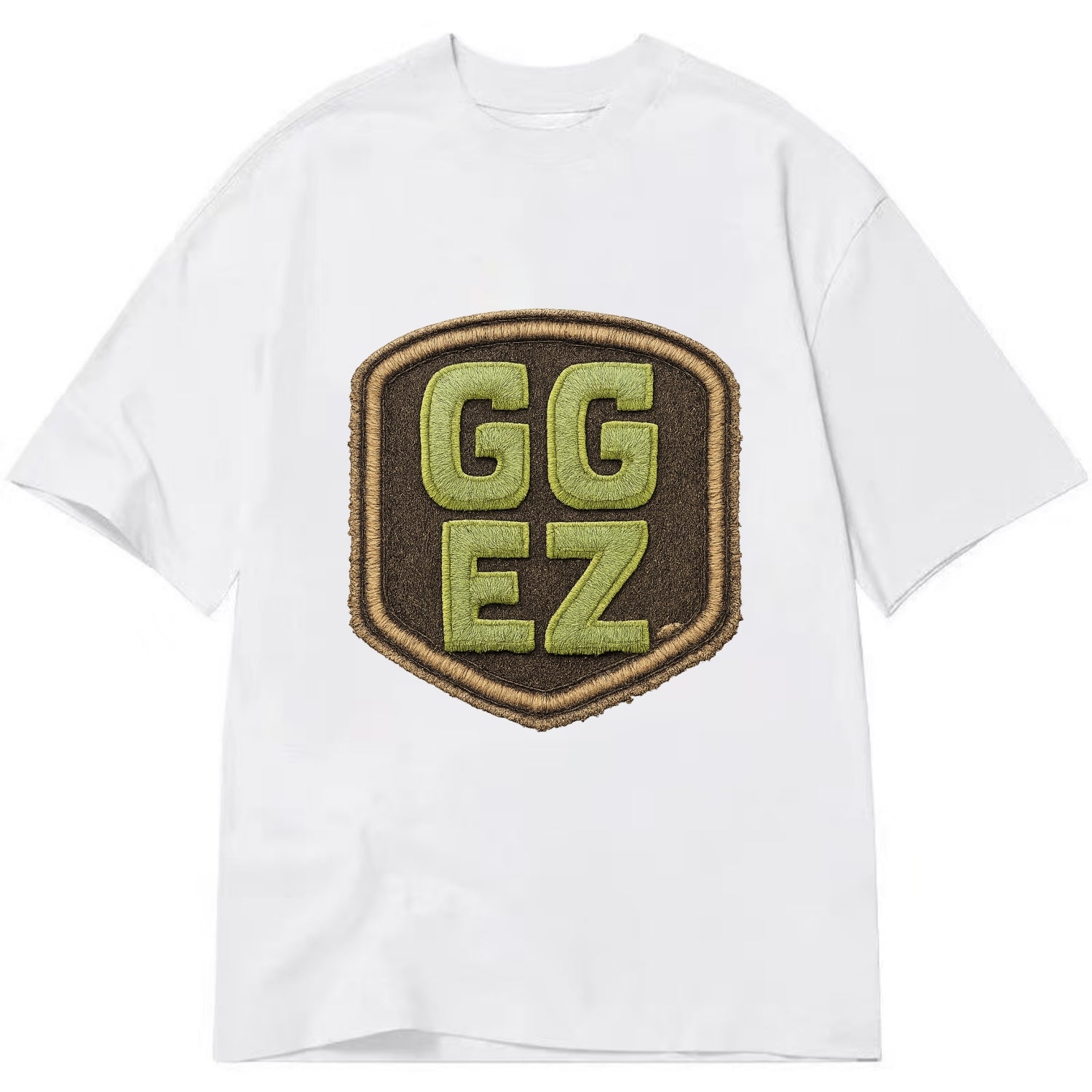 GG EZ - victory text in neon green , easy win - Classic T-shirt - White