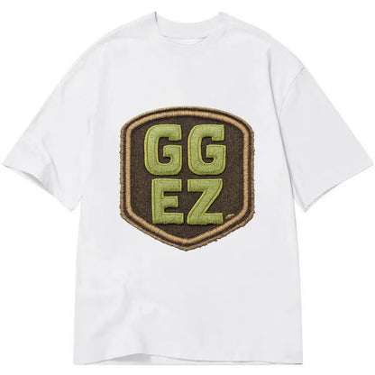 GG EZ - victory text in neon green , easy win - Classic T-shirt - White