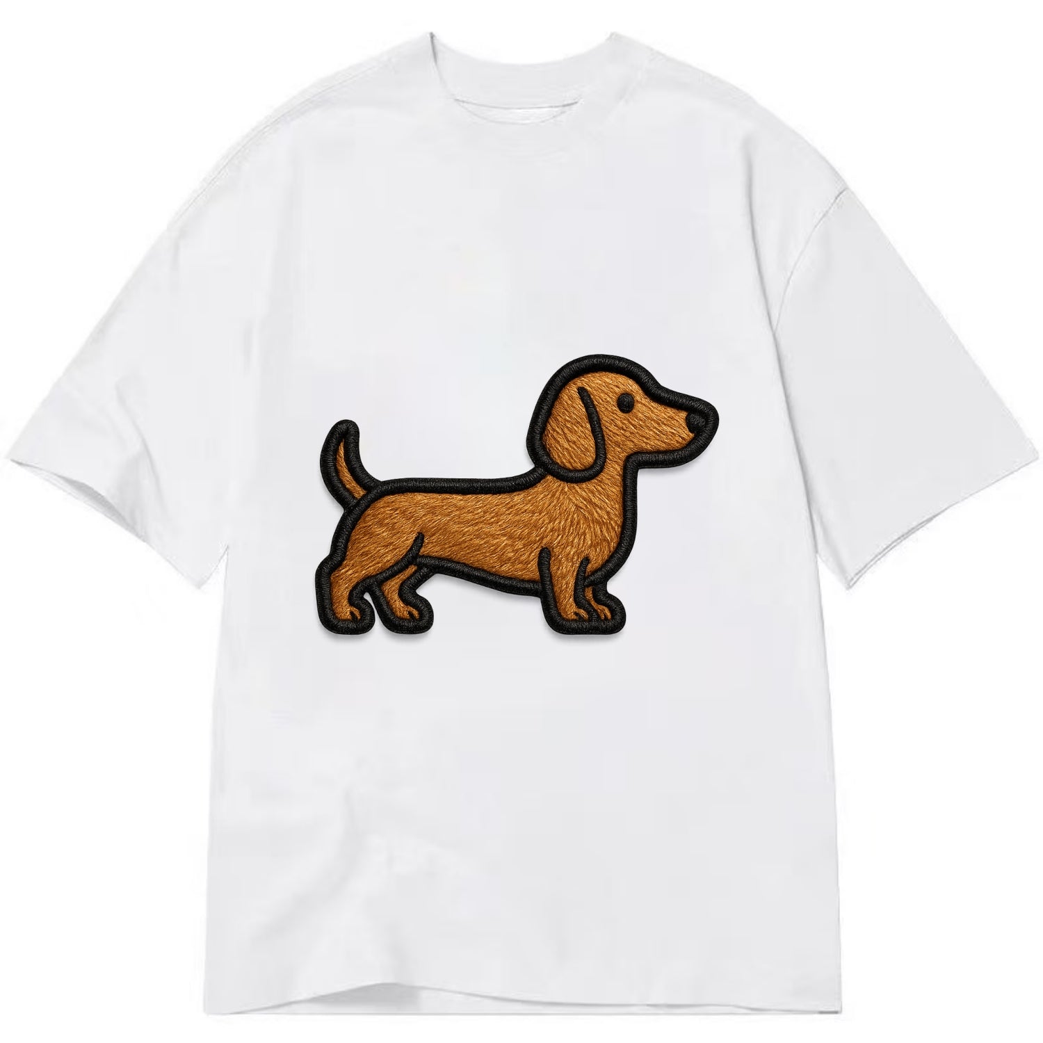 Dachshund - Modern elongated silhouette - Classic T-shirt - White