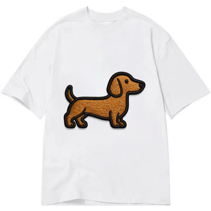 Dachshund - Modern elongated silhouette - Classic T-shirt - White