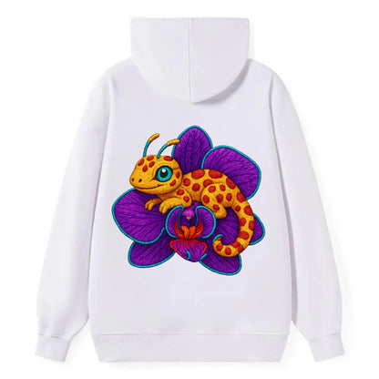 Leopard Orchid - Classic Pullover Hoodie - White