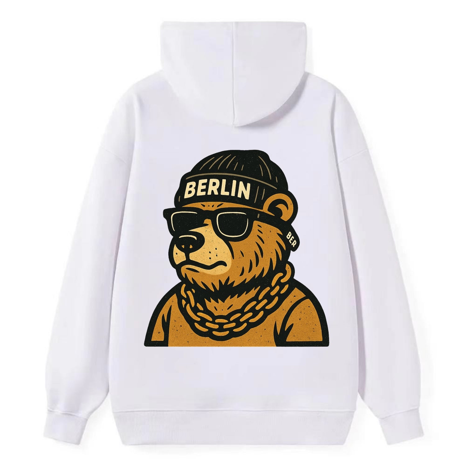 Berlin Bear - Classic Pullover Hoodie - White