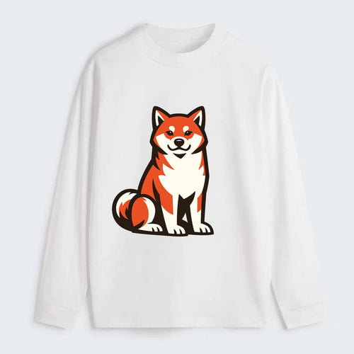Sitting Shiba Inu Emblem - Classic Long Sleeve Shirt