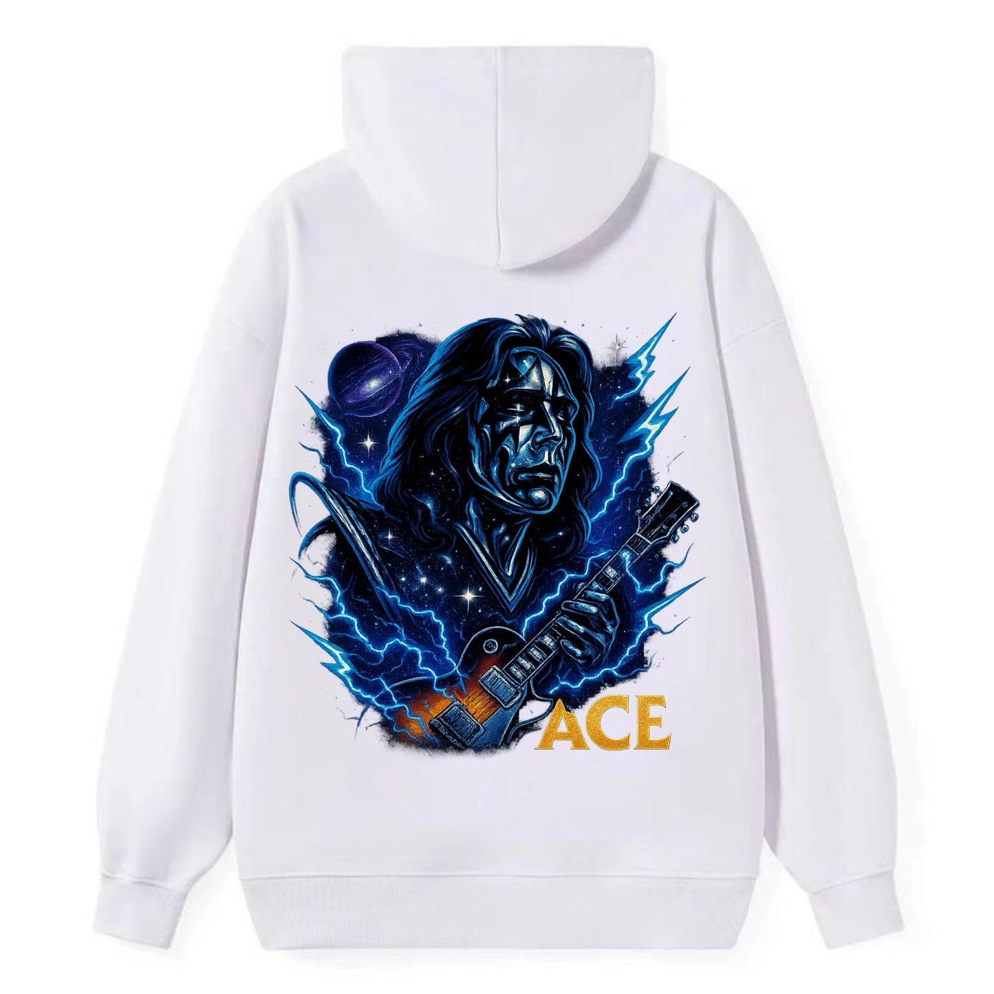 Cosmic Chrome Portrait - Classic Pullover Hoodie - White