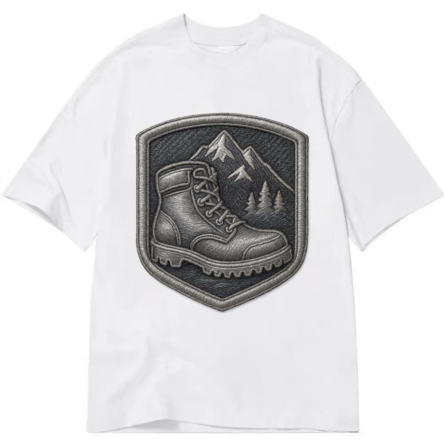 Hiking boots with mountain peak - hiker pride - Classic T-shirt - White