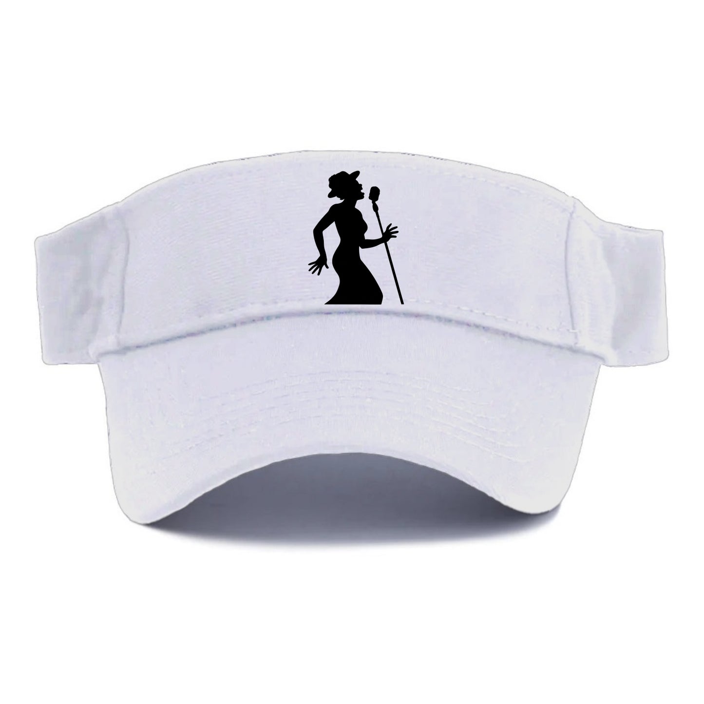 Jazz singer at vintage microphone - Visor - White