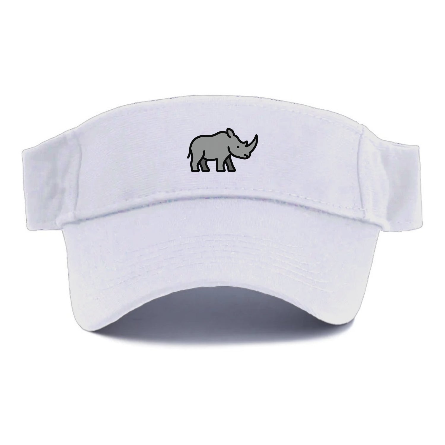 Rhinoceros - Gray with horn flat side profile - Visor - White