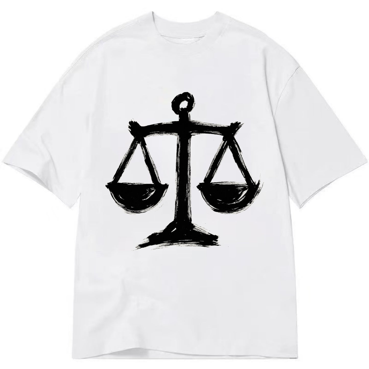 Scales of justice - equality and fairness bold ink style - Classic T-shirt - White
