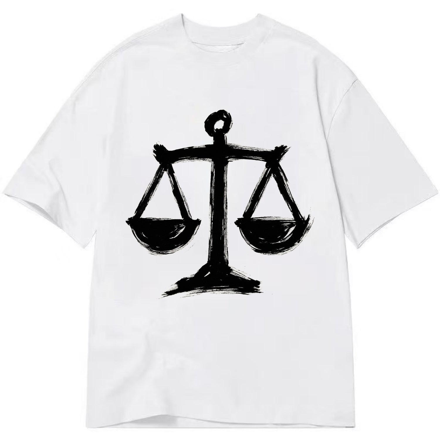Scales of justice - equality and fairness bold ink style - Classic T-shirt - White
