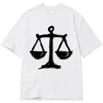 Scales of justice - equality and fairness bold ink style - Classic T-shirt - White