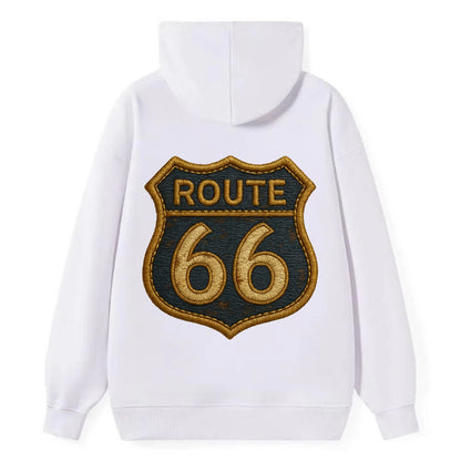 Route 66  - Classic Pullover Hoodie - White