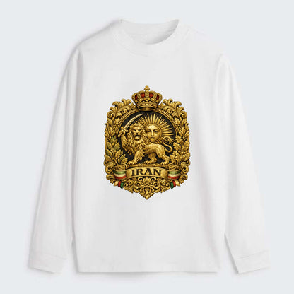 Iran Lion Sun Badge - Classic Long Sleeve Shirt - White