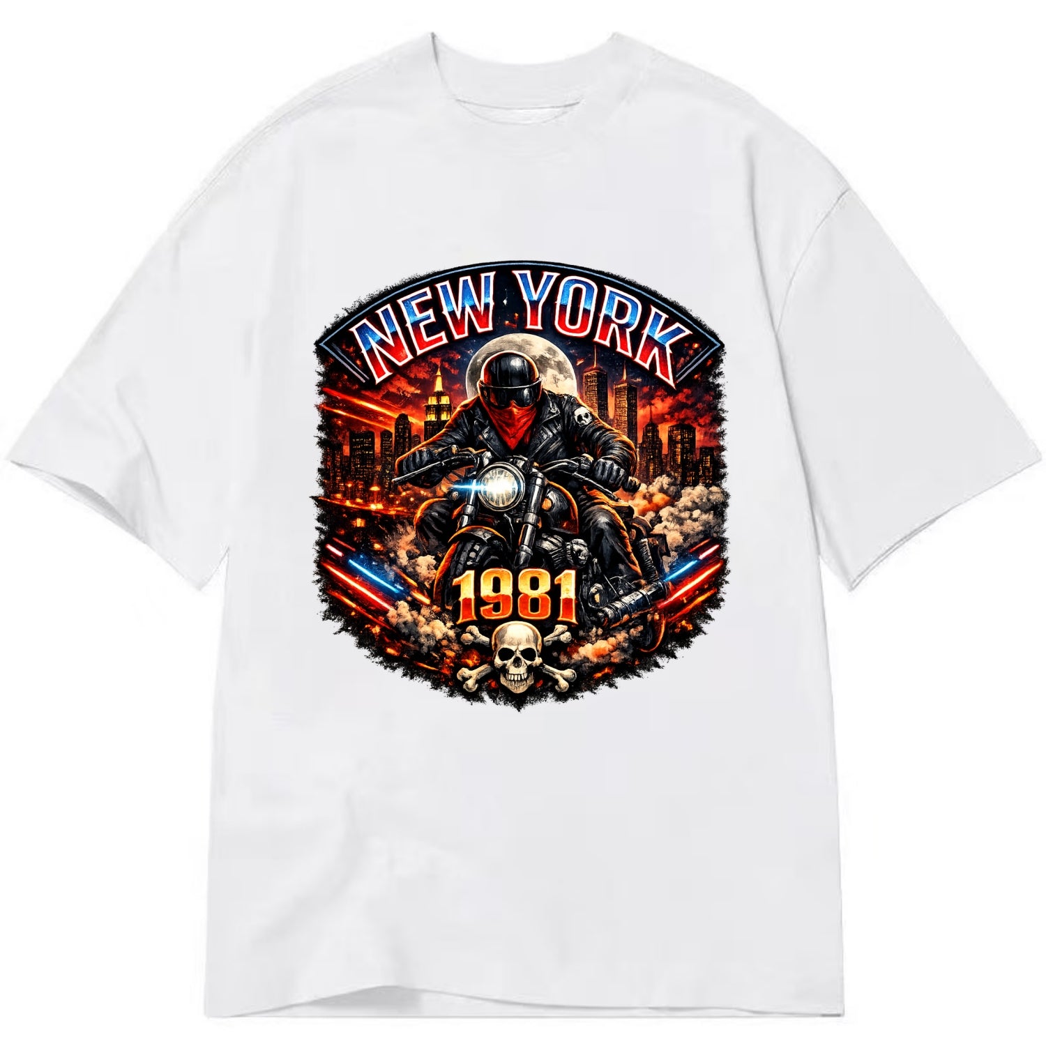 New York 1981 Biker - Classic T-shirt - White