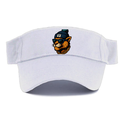 Provo Cougar wearing BYU beanie with Y patch - Visor - White