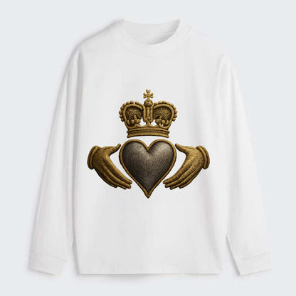 Claddagh Symbol  - Classic Long Sleeve Shirt - White
